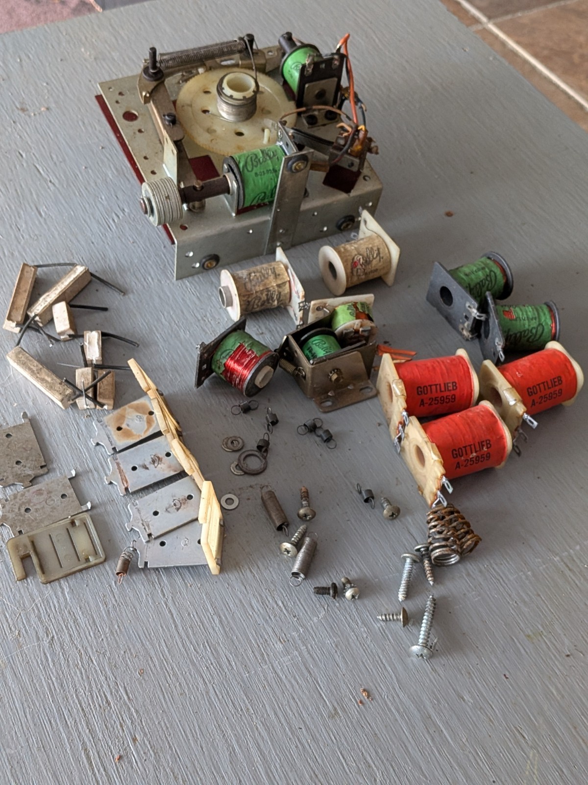 EM Pinball Parts Lot W/Solenoids, For Parts Replay Counter, Springs, Misc Used