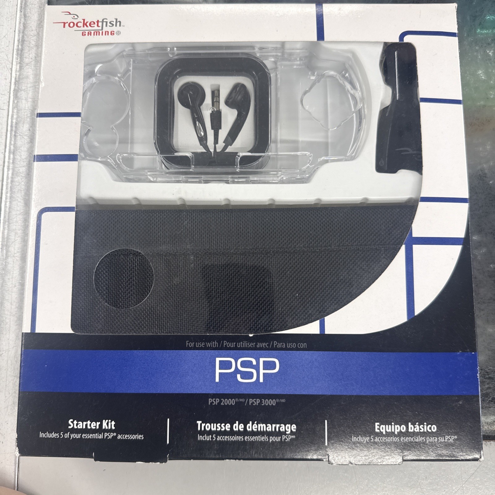 Rocketfish Starter Kit for Sony PSP Travel Zip Up Hard Case Car Charger Earbuds