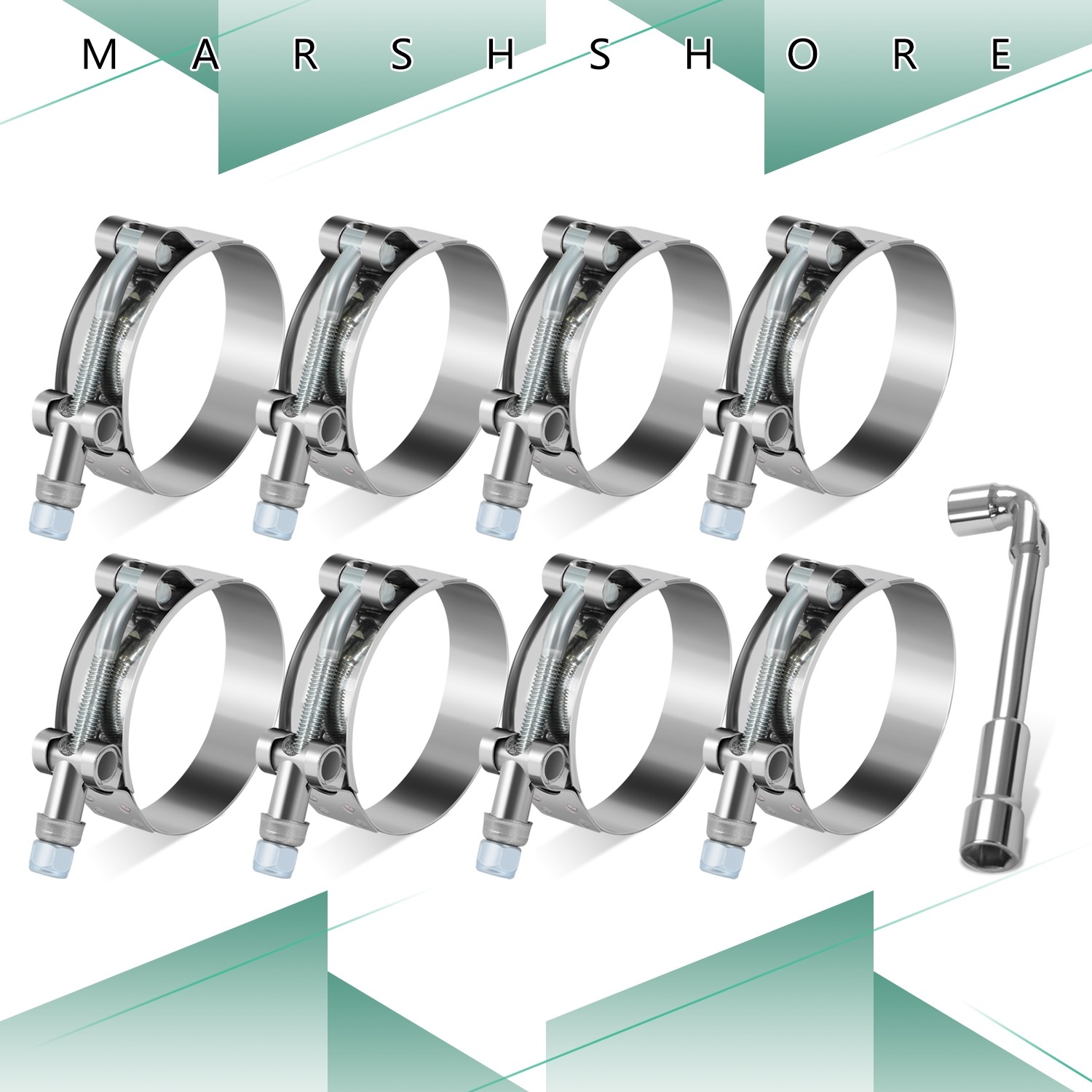 8PC 2.25"Stainless TBolt Clamp Intake Turbo Intercooler Silicone Hose Coupler