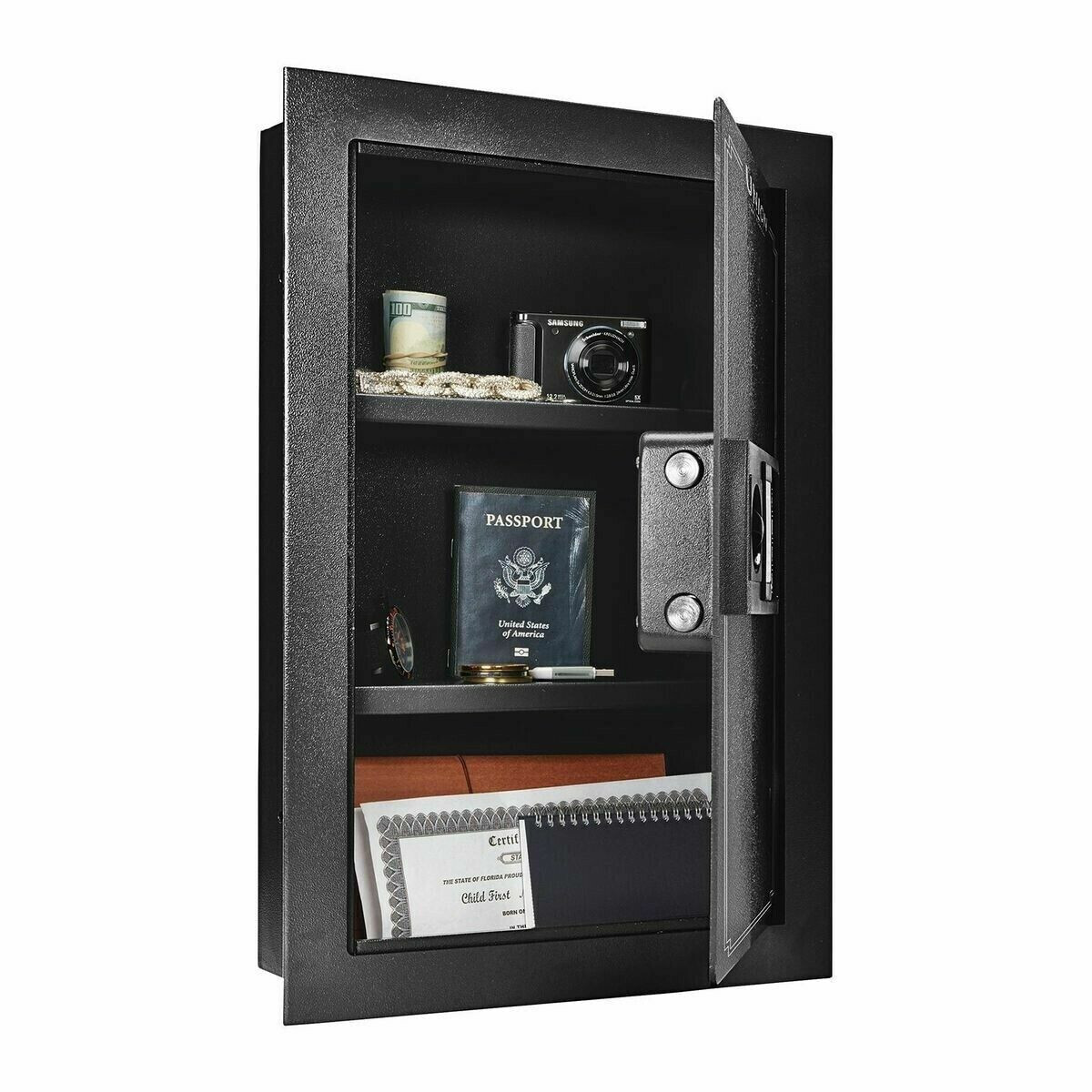 Safe Digital Wall Mounted Gun Security System Dual Lock Box Home Safe Security