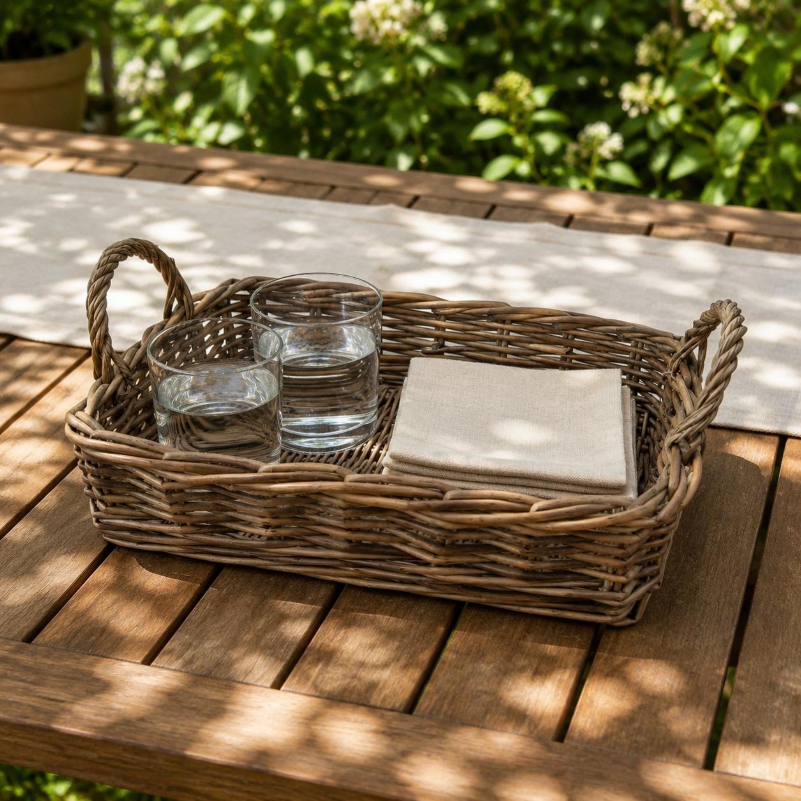 Rectangular Wicker Tray Decorative Rectangular Tray Tray Hardwearing for Desk