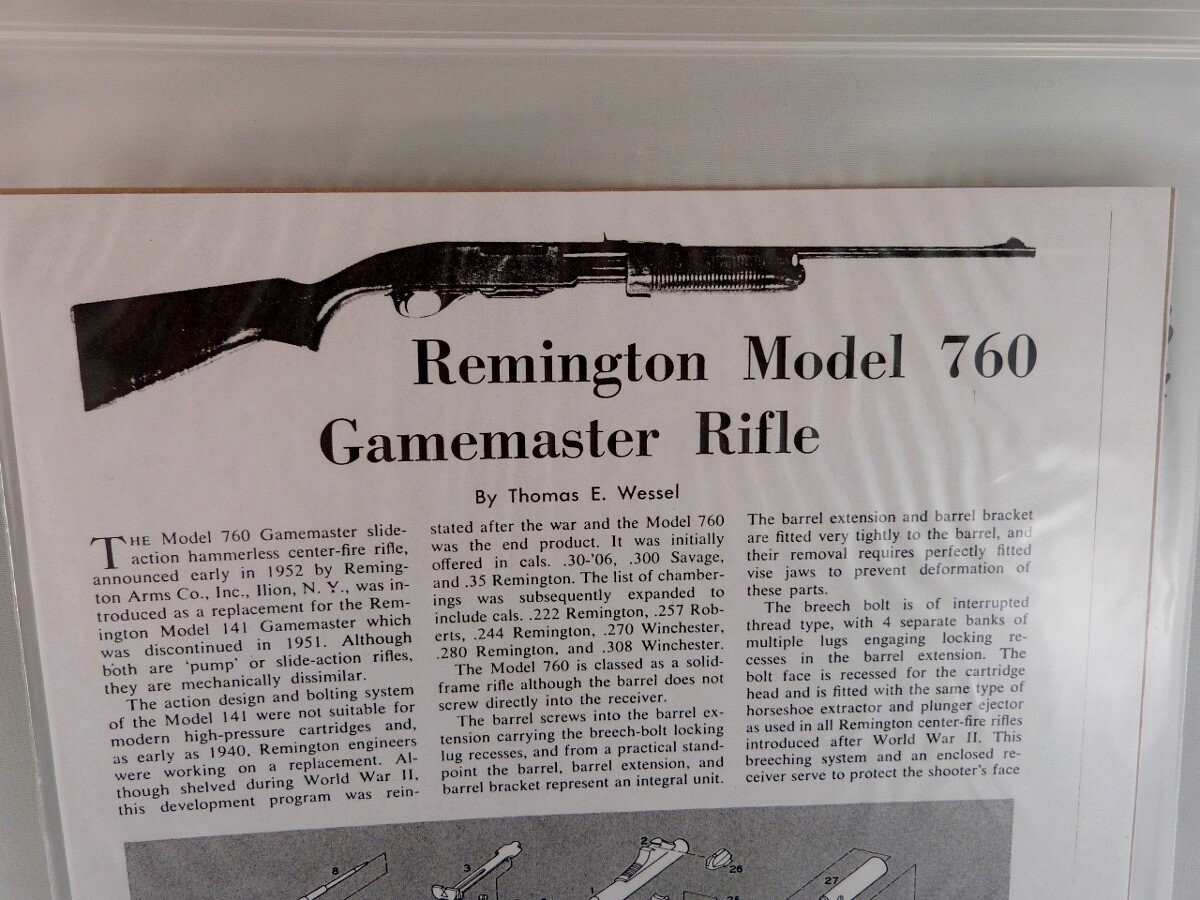 REMINGTON MODEL 760 GAMEMASTER RIFLE BREAK DOWN INSTRUCTION KIT