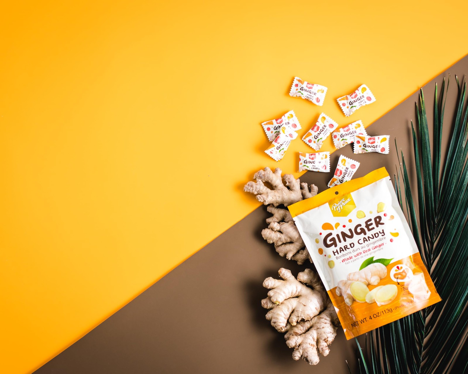Ginger Hard Candy Center Filled Burst Natural Digestive Aid Individually Wrap...