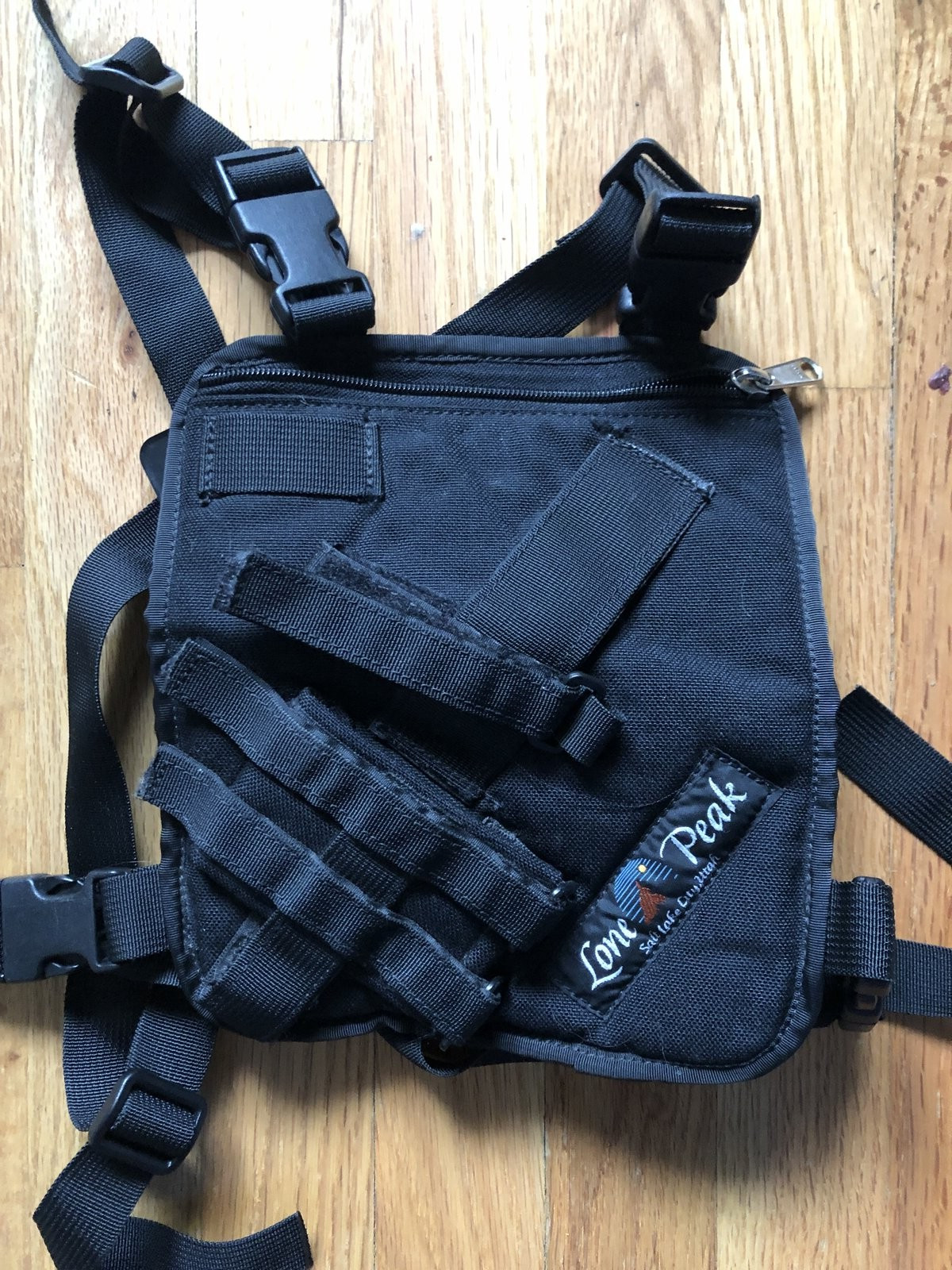 Lone Peak Black Chest Rig Pack Harness Tactical Fishing Hiking Outdoor Travel...