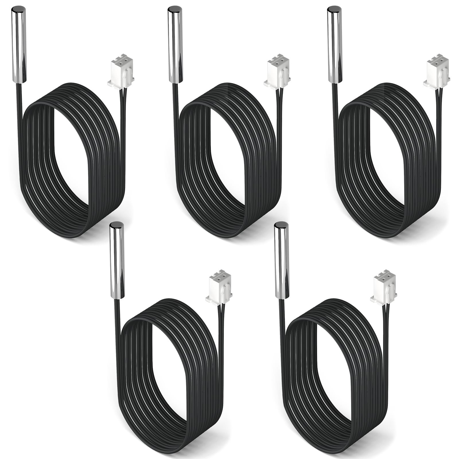 10K Temperature Sensor Probe, 5pcs 1 Meter Waterproof Temp Sensor Probe