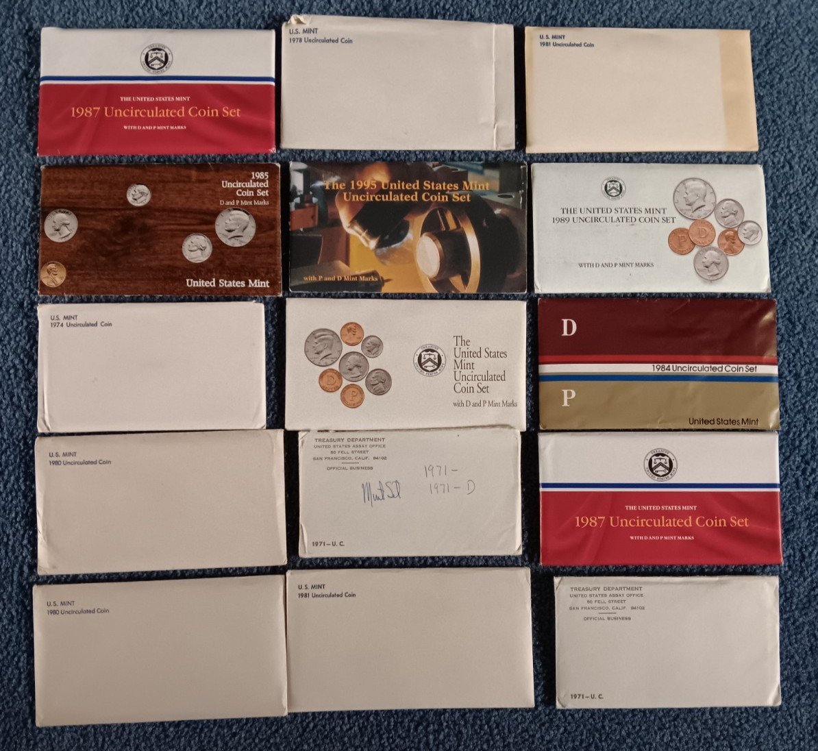 42 MINT SETS STILL IN ENVELOPES AND SOFT PLASTIC AS FROM THE MINT