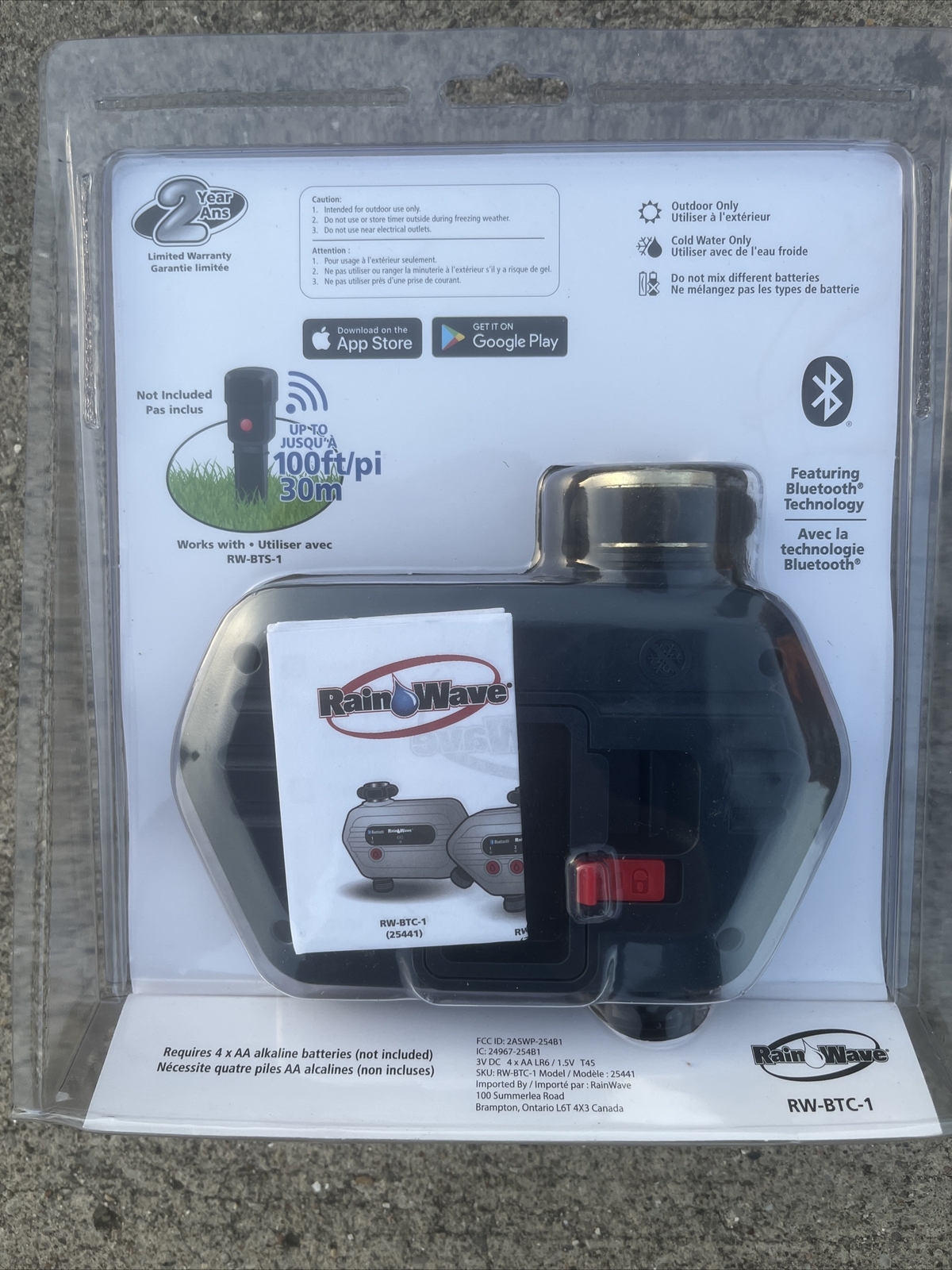 Rain Wave Single Zone Water Timer Bluetooth Brand New!
