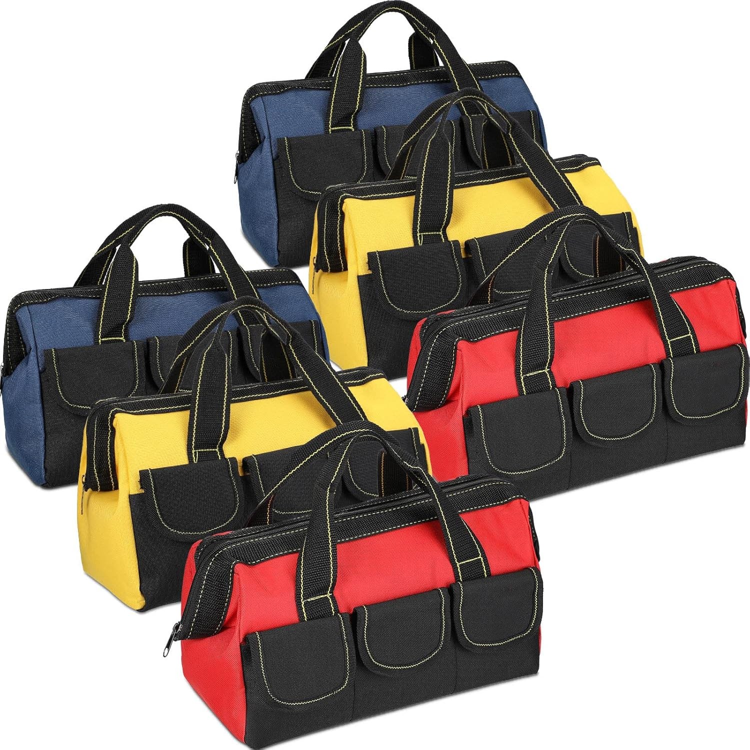 6 Pcs Tool Bag for Men Women Heavy Duty Tool Tote with Waterproof Hard