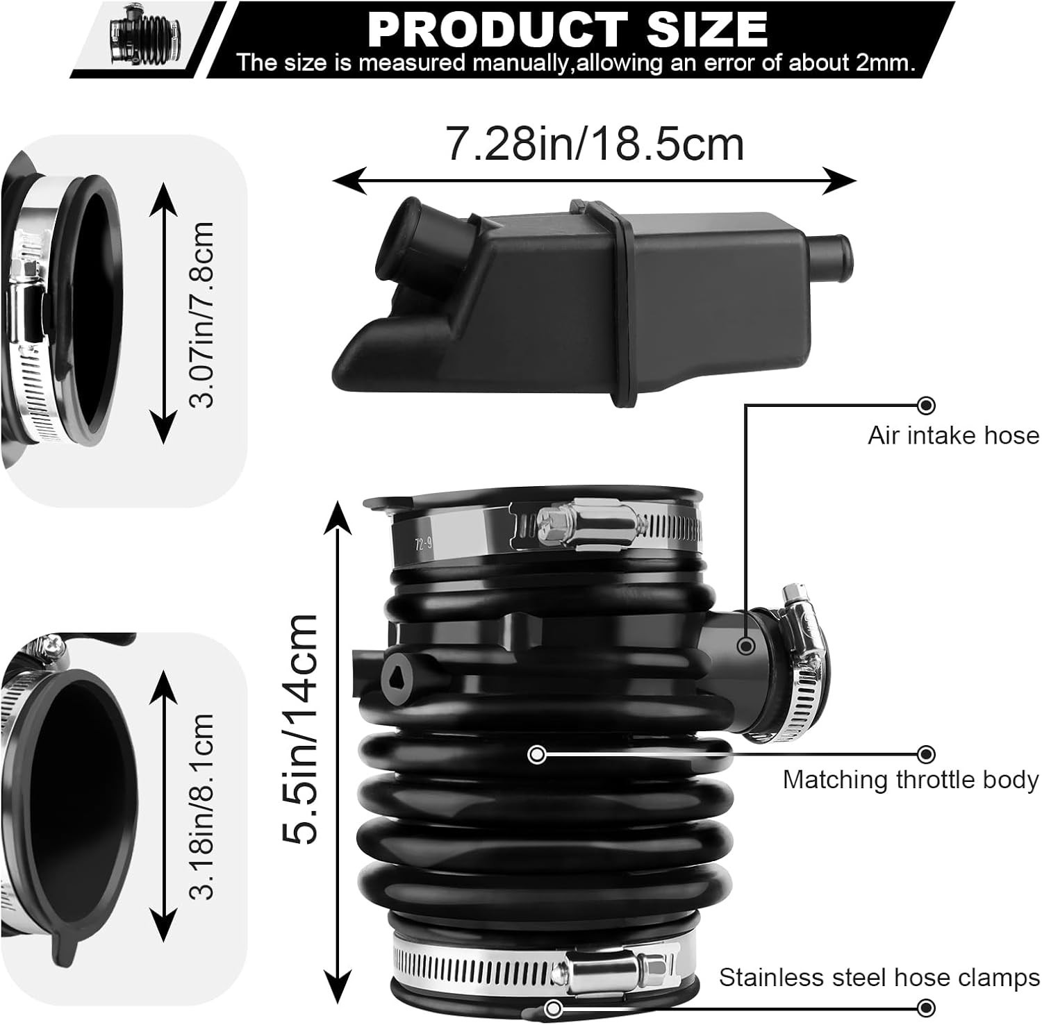 Engine Air Intake Hose(With clamp) for Nissan Murano 2015-2023 Pathfinder 2013-2