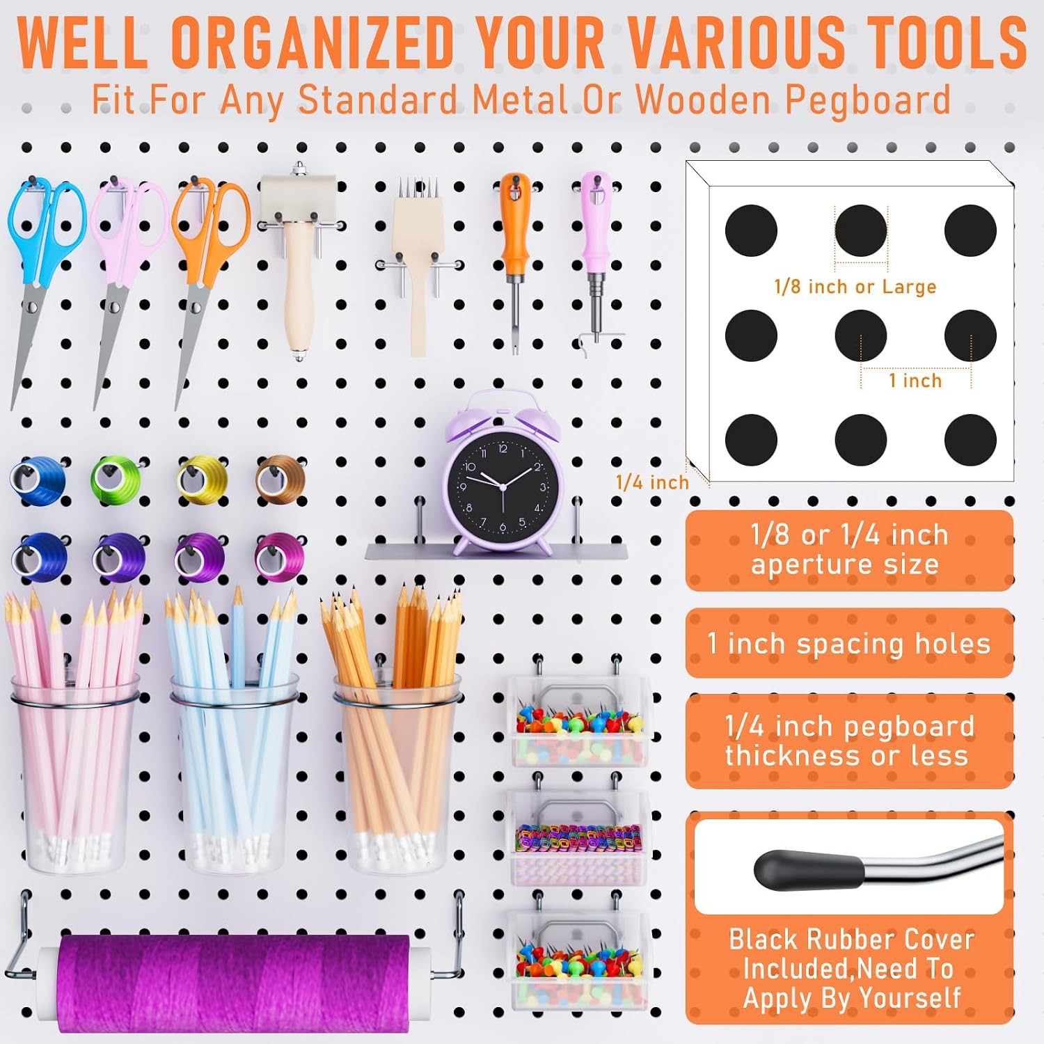 INCLY 30PCS Pegboard Organizer Kit w/Bins, Cups, Baskets, Hooks