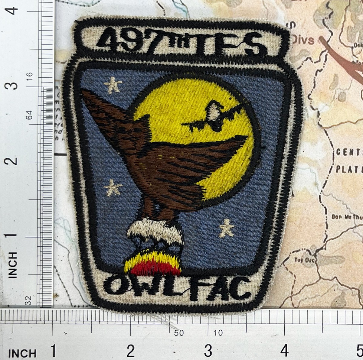 Patch , 497th tfs , owl fac patch , 497 th squadron patch vietnam war , t5-38