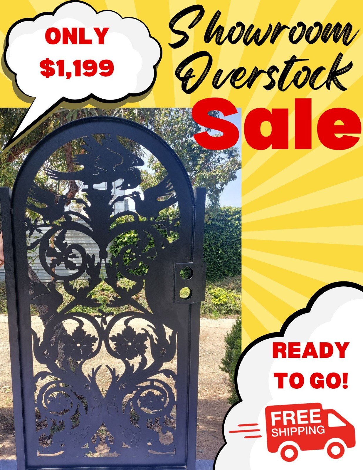 Contemporary modern metal gate, Modern Metal Gate, Custom size Art Pedestrian