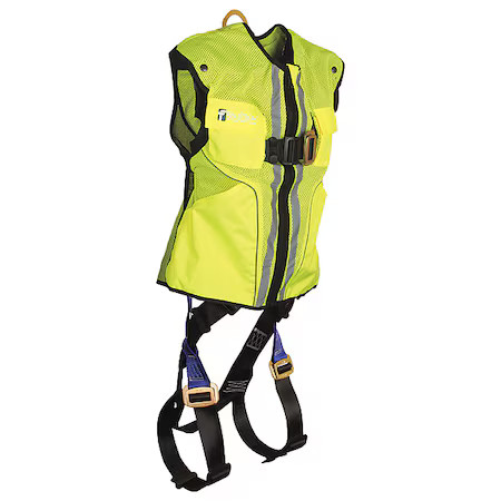 Falltech 7015Sml Hi-Vis Vest Full Body Harness, S/M, 425 Lb., Mating Chest/