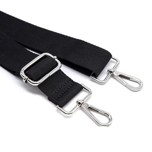 Thickened Solid Color Purse Straps Replacement Crossbody Black Silver Buckle