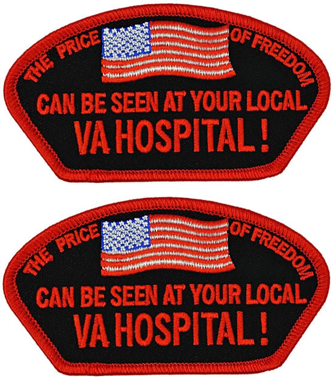 Price of Freedom Can Be Seen at Your Local VA HOSPITAL PATCH |2PC IRON ON 4"X2"