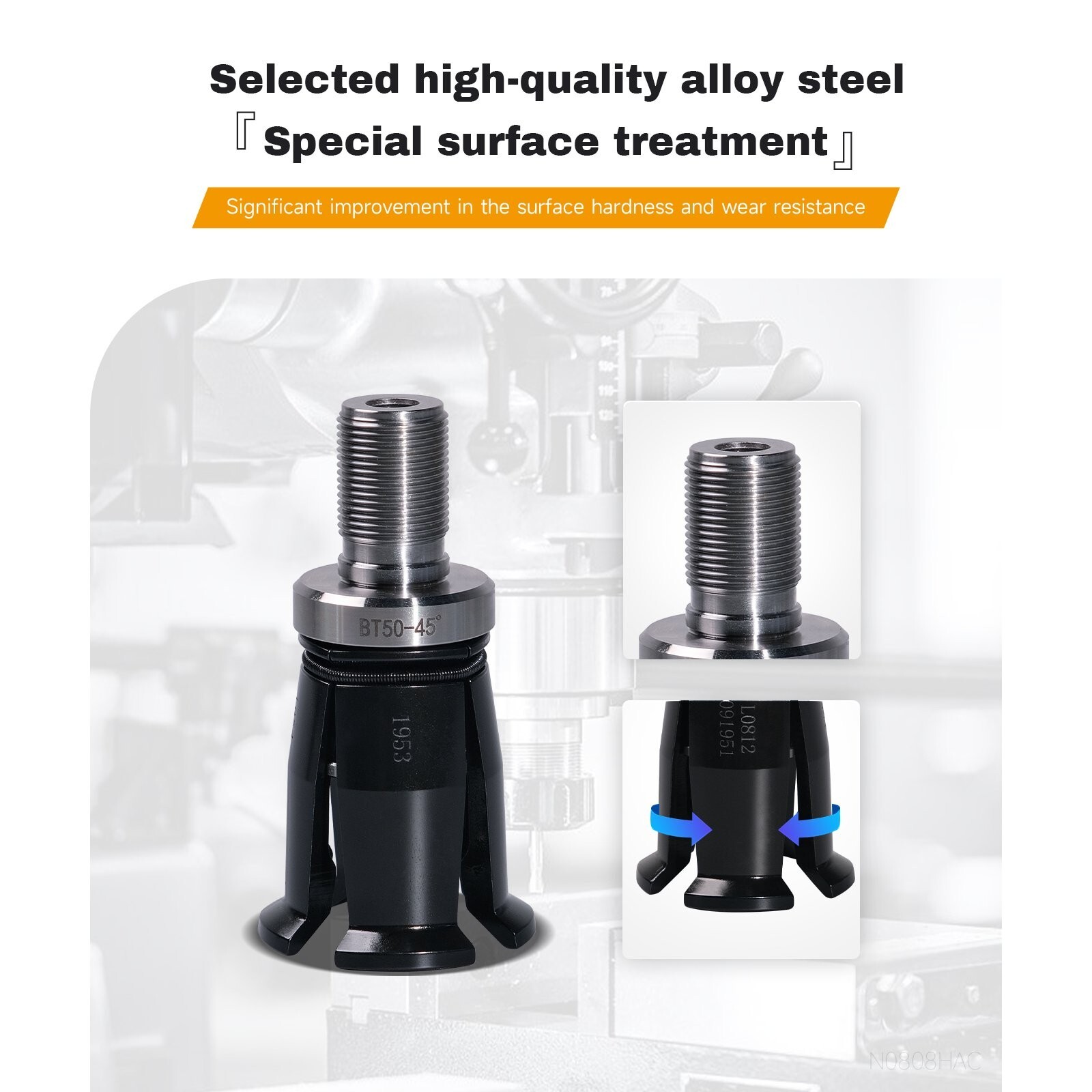 SFX External Thread DIN60 Pull Stud Grippers 4 Petals Spindle Pull Claw DIN60