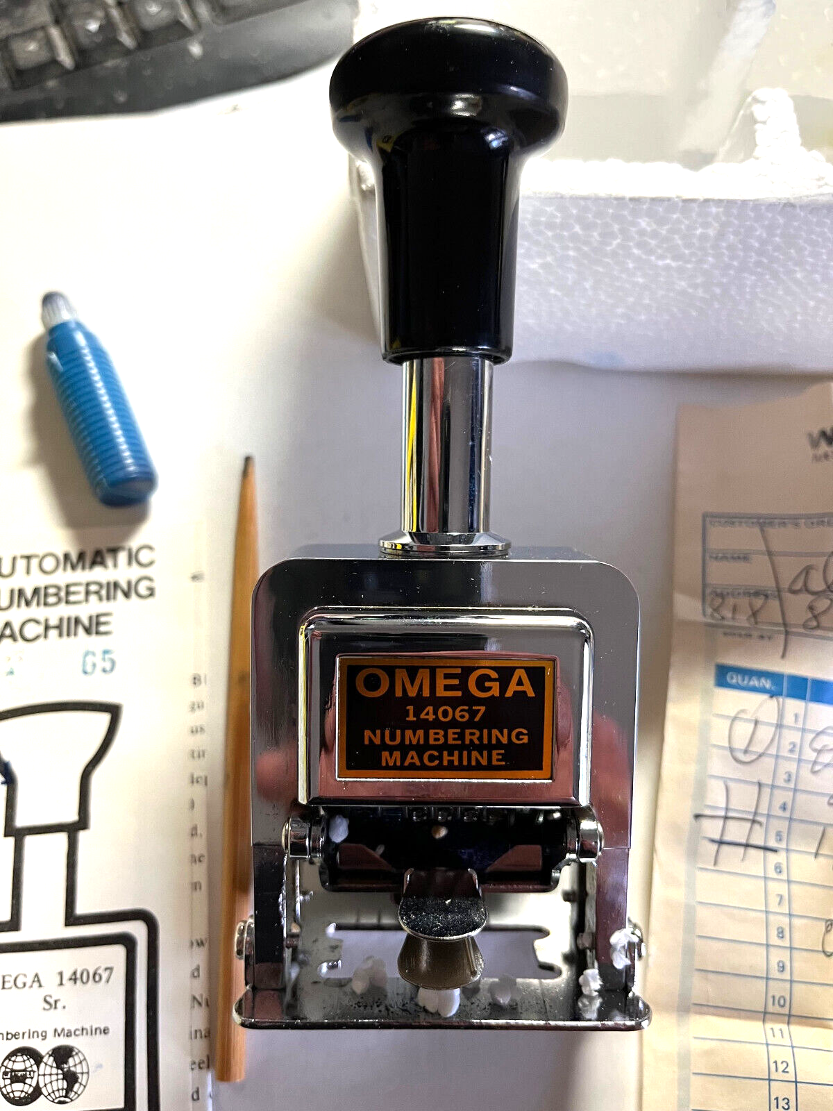 Omega Sr. Numbering Machine #14067 - 6 wheels - 7 Actions
