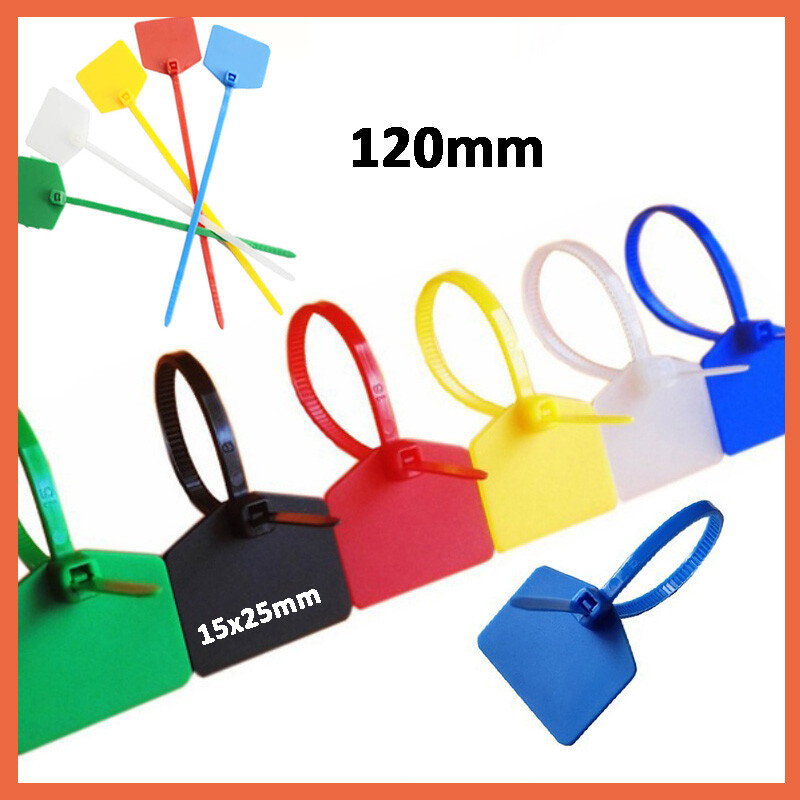 Plastic Marker Cable Ties Nylon Tag Zip Wraps Tie Tags Write On Label 120mm