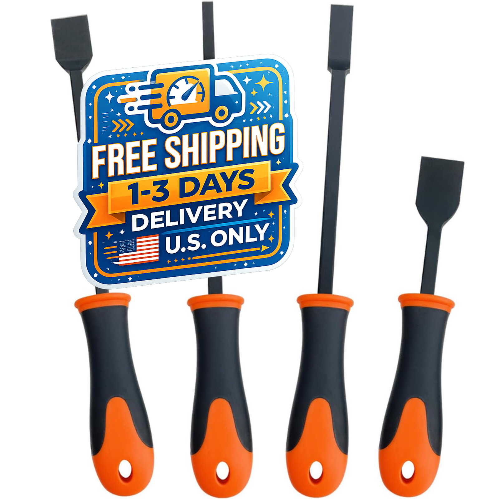 Gasket Scraper Set 4Pc 1/4" 1/2" 31/32" Rust Residue Removal Tool Extended Handl