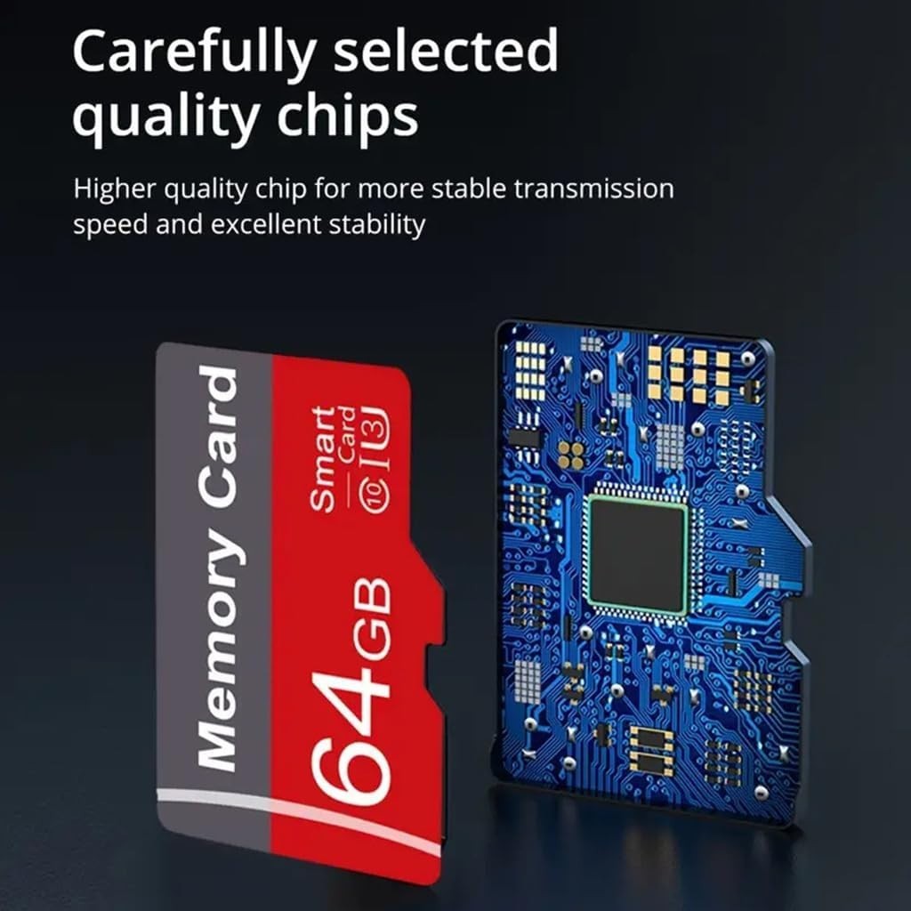 2 Pack Memory Card 64GB with Adapter, High Speed TF Card, UHS-I C10 A1 Memory...