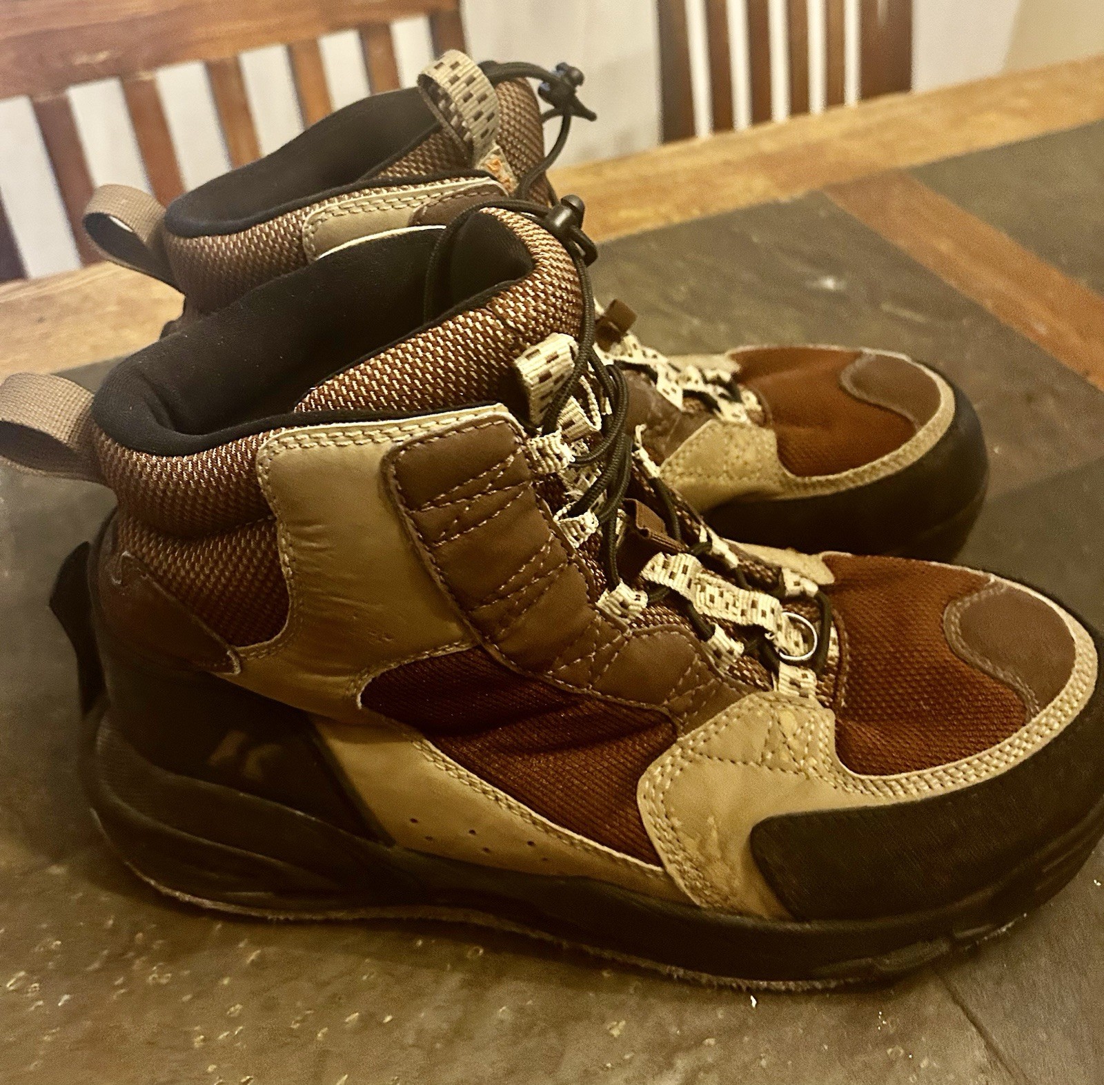 Korkers Redside FB3310 Boots Men's size 13 Brown Fishing Wading