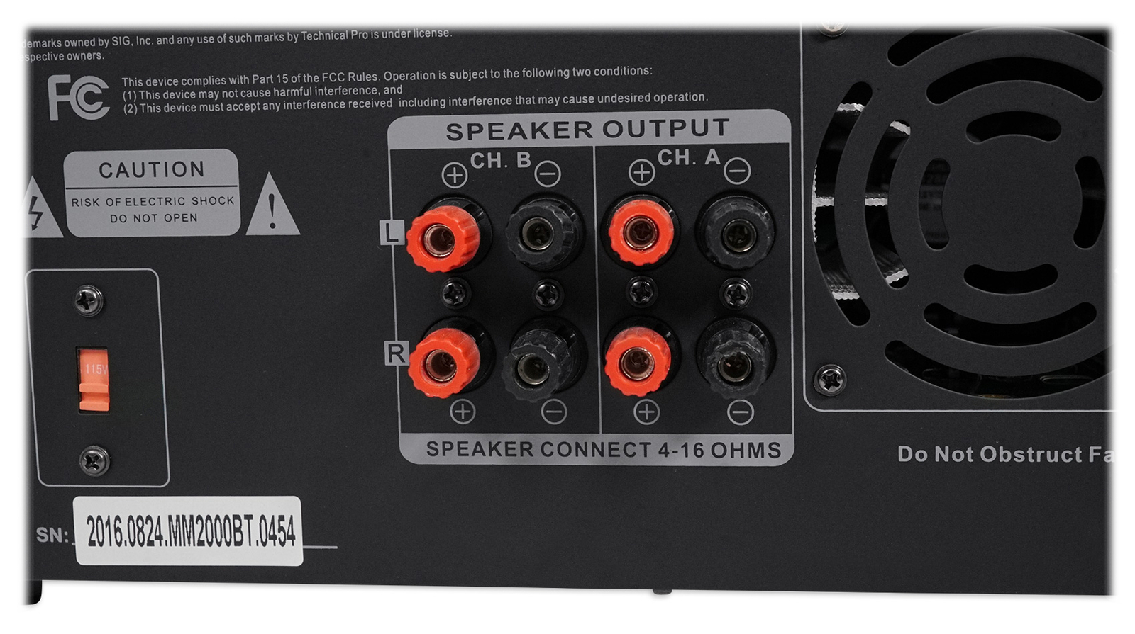 Technical Pro MM2000BT Powered Bluetooth Microphone Mixer Amplifier Amp SD, USB