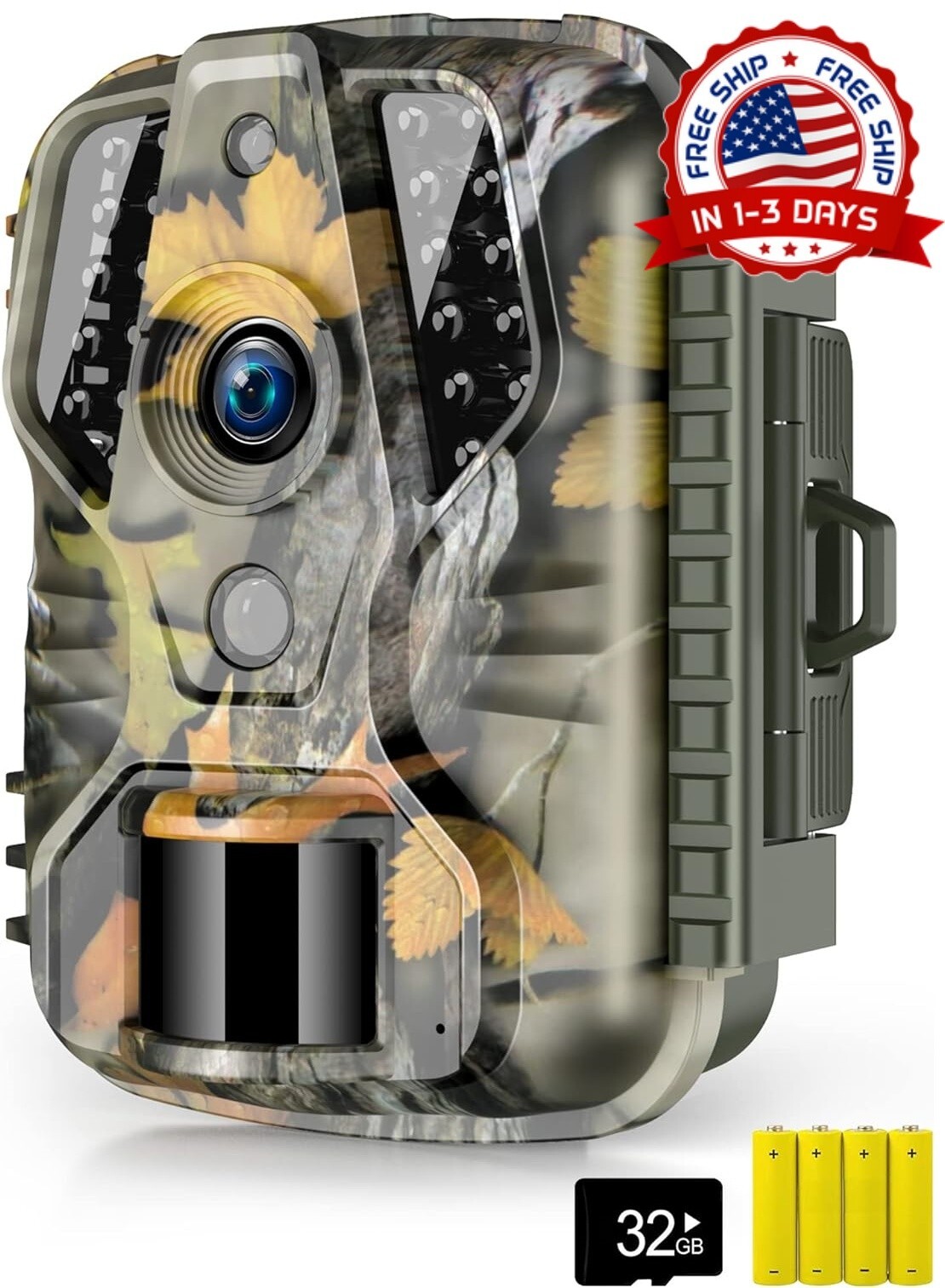 Camara De Rastreo 1080P, 120 Trail Cam Ip66 Impermeable Para Caza De Vida Si...