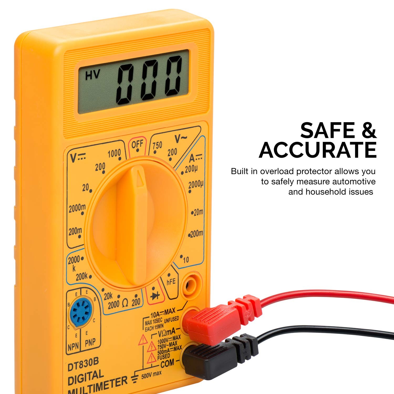Digital Multimeter Tester Voltmeter Ammeter Ohmmeter Voltage Current Resistance