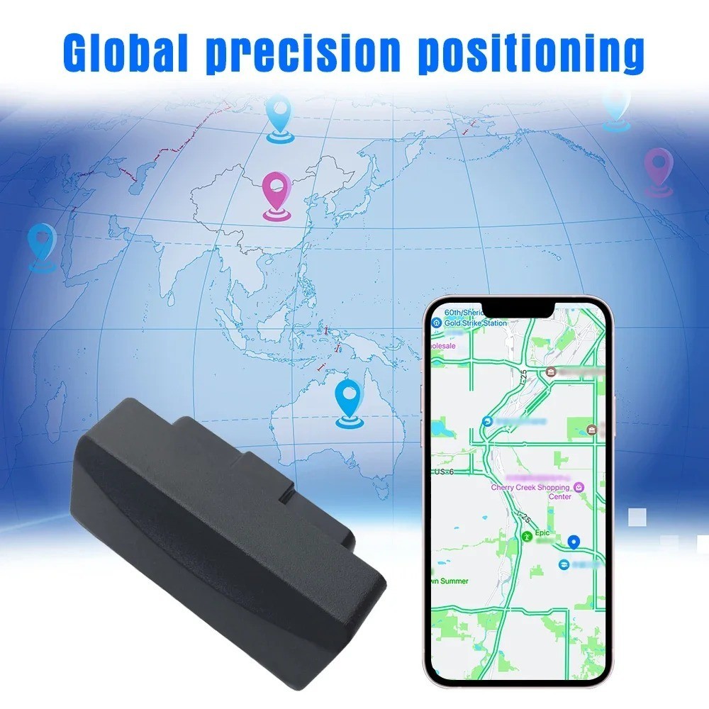 OBD GPS Tracker Plug-In Real Time Locator with Find My App for Apple Anti-Loss