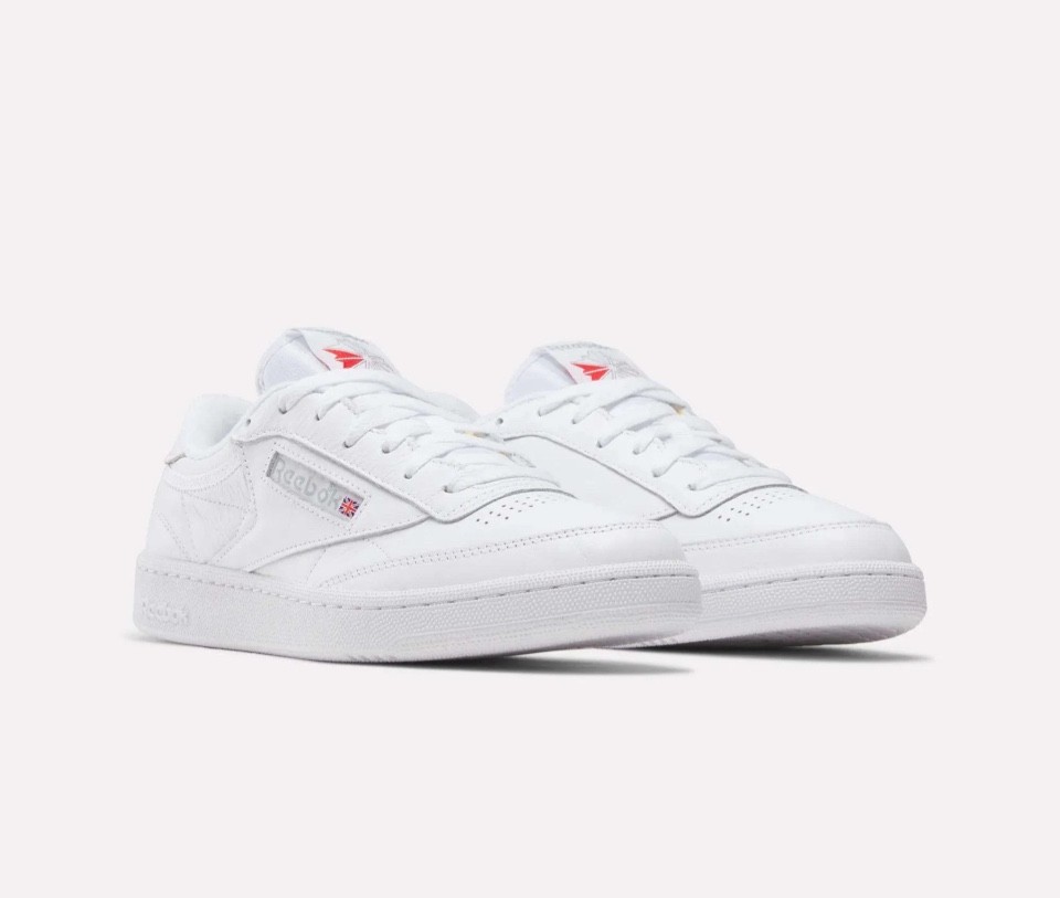 Reebok Club C 85 White Grey （AR0455N ）100000154 Men Size 8-13 Width: D - Medium