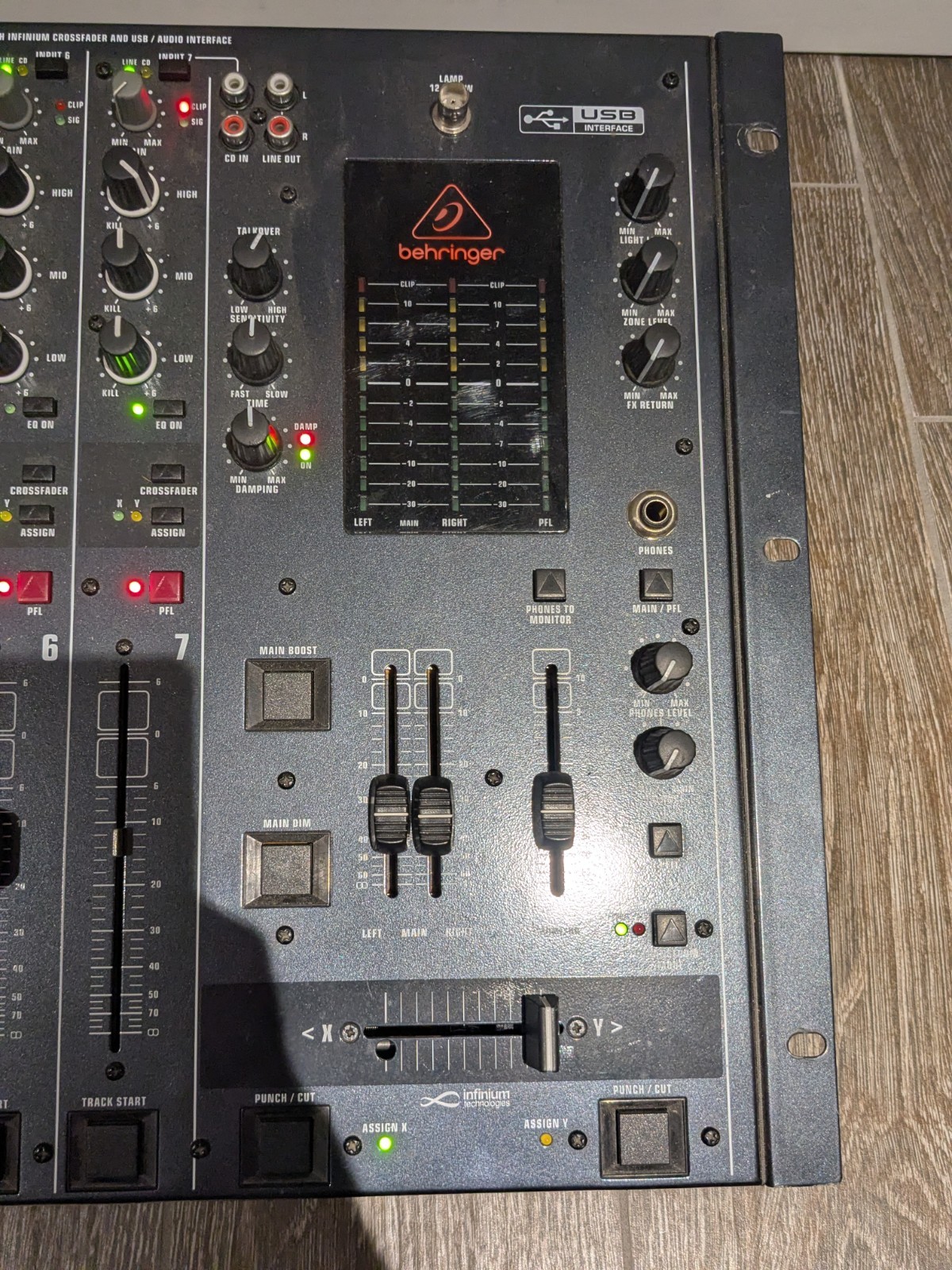 Behringer Pro Mixer DX2000USB 7-channel DJ Mixer Untested As Is 🔥🔥🔥