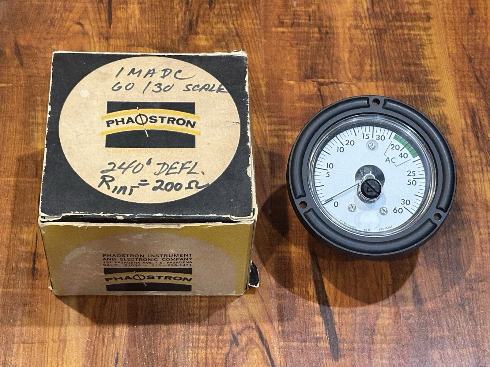 Phaostron 250II 633-15545 Meter Gauge with Mounting Screws