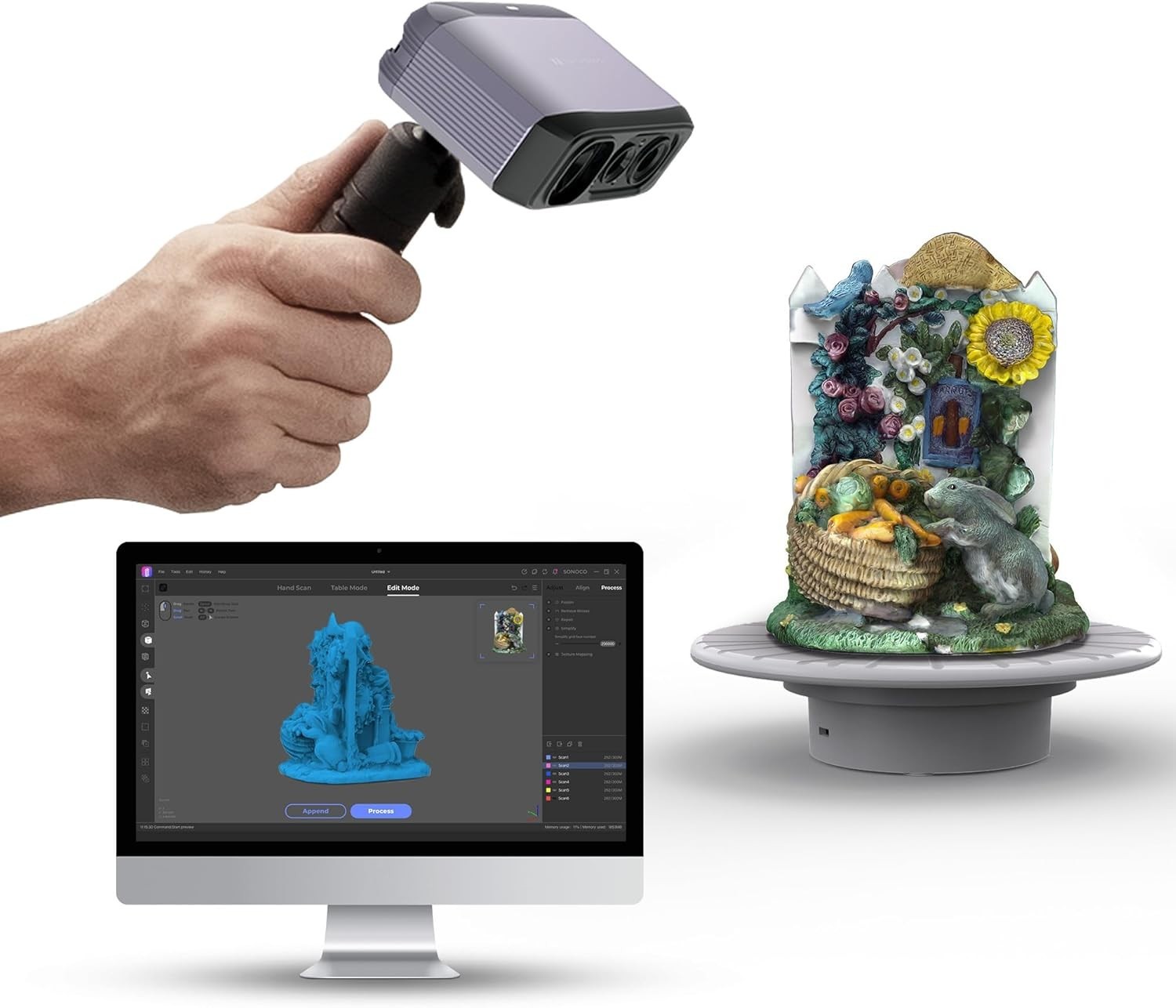 Moose Lite Handheld 3D Scanner - 0.05mm Precision for Effortless 3D Printing