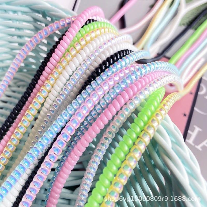 3pcs Laser Spiral Cable Protectors - Charger/USB Data Cable Sleeves | Headpho...