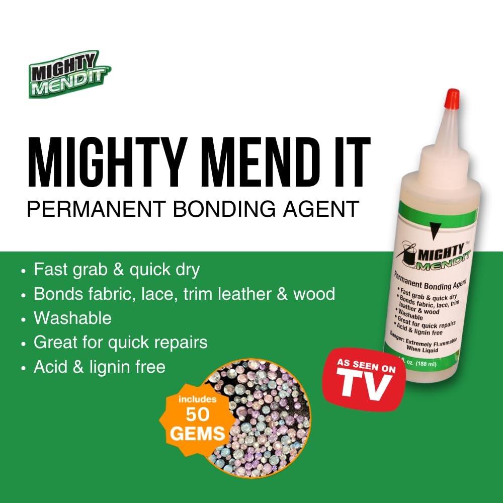 ™, Permanent Fabric Adhesive, Flexible Stretchable Washable, Clear, 4 oz, Plu...