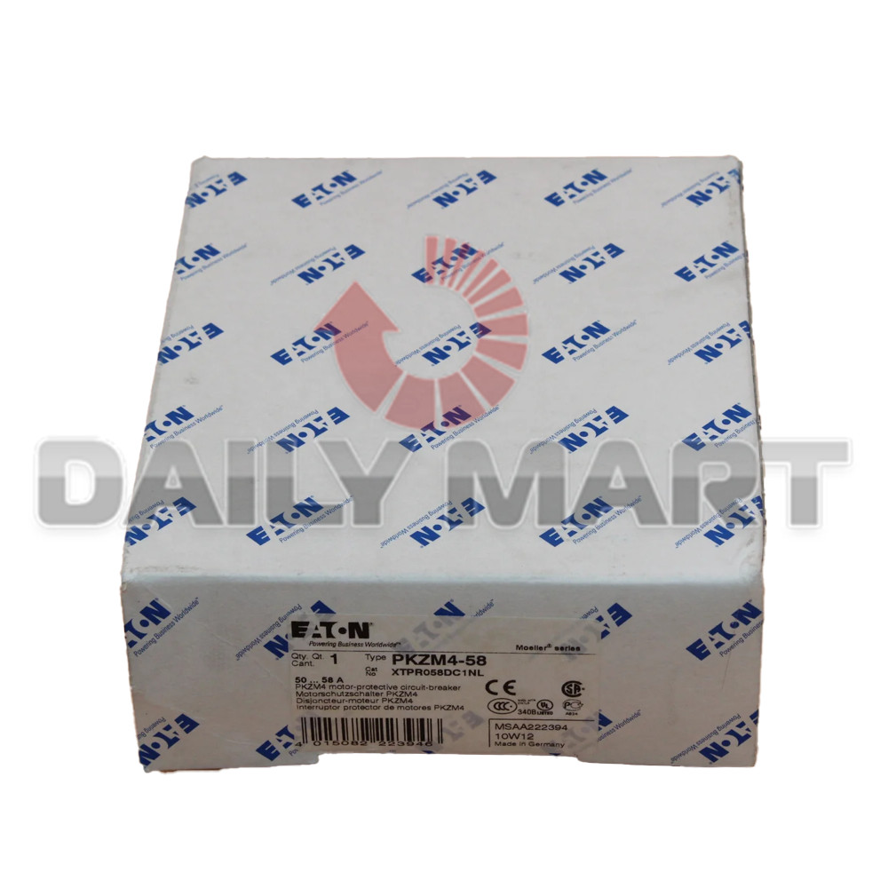 New In Box EATON MOELLER PKZM4-58 XTPR058DC1NL Circuit Breaker 50-58A