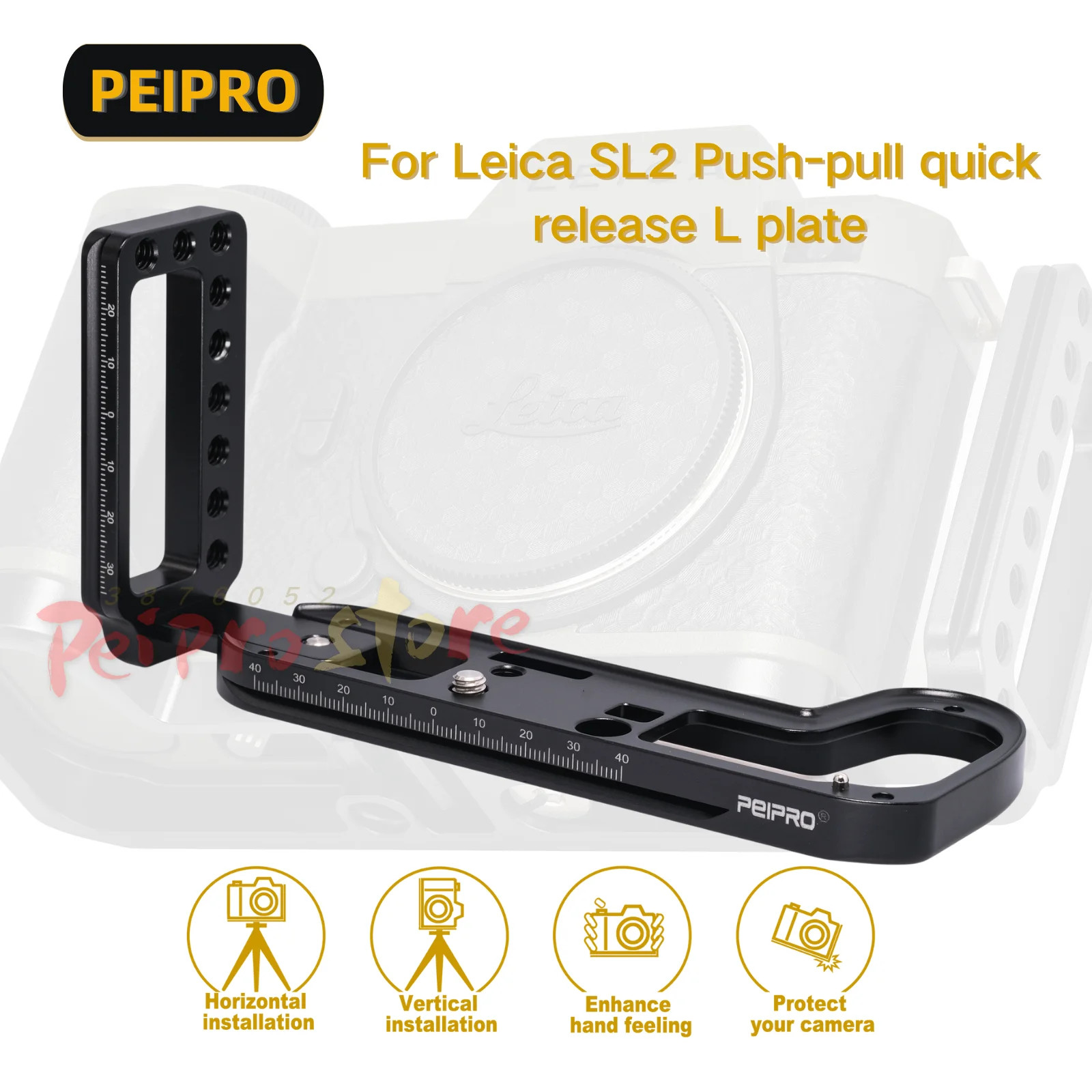 Peipro SL2 Quick Release Push-Pull L Plate Bracket Holder for Leica SL2 SL2-S