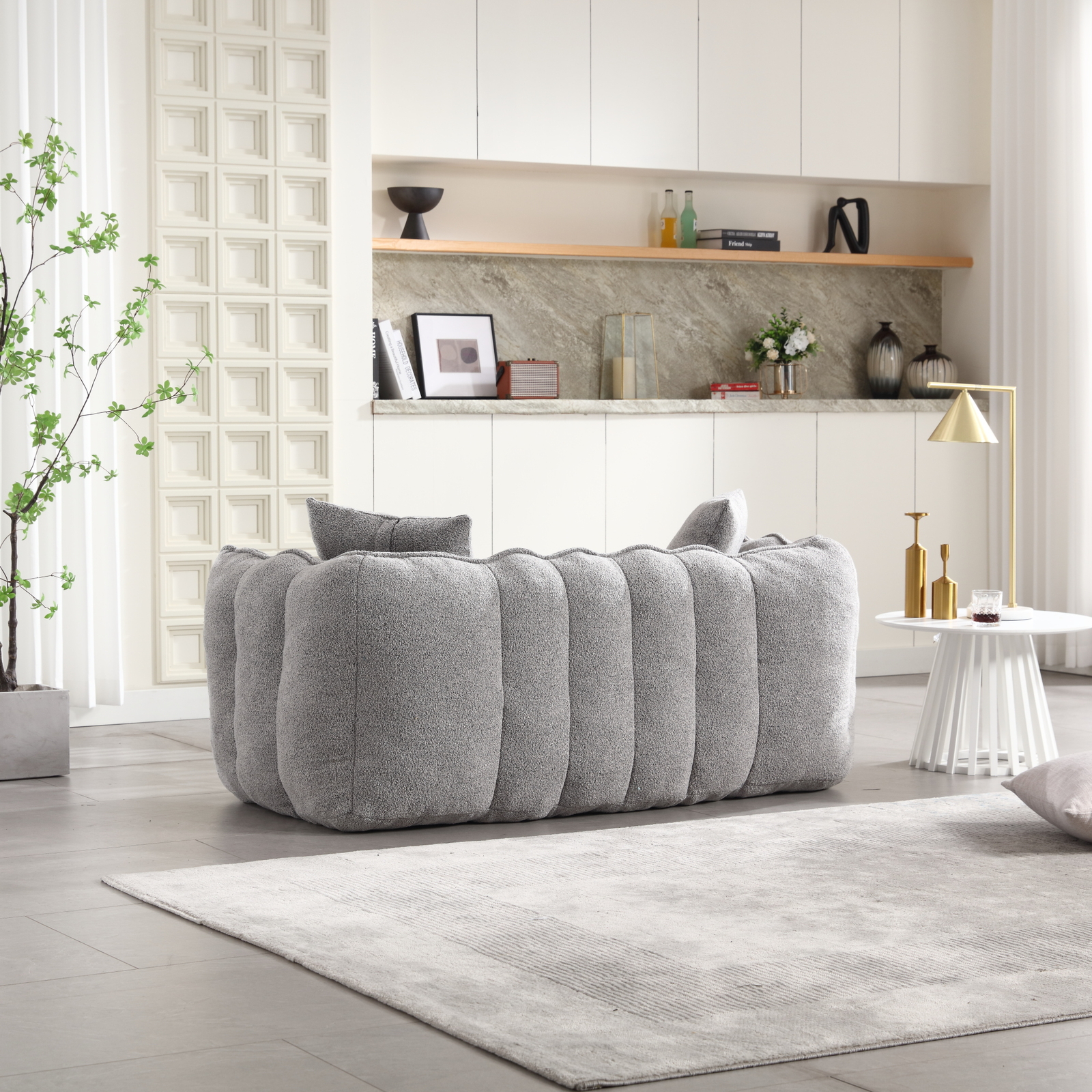 Bean Bag Chairs Lazy Sofa Chair with high resilience foam core for 2 people Grey