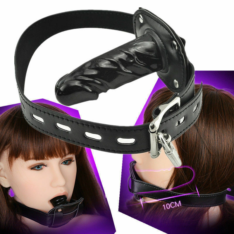 Fixation Oral Open Mouth Gag with Insert Harness BDSM Torture Penis Insert Soft