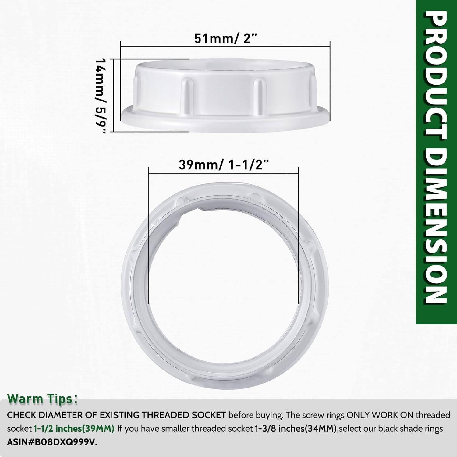 Light Socket Shade Rings,Aluminum Threaded Socket Ring for Medium Base E26 So...