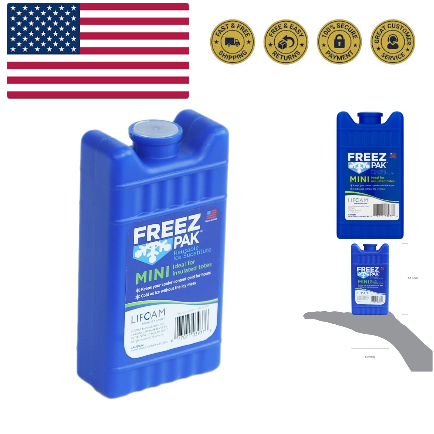 Freez Pak, Reusable Ice Pack, Mini