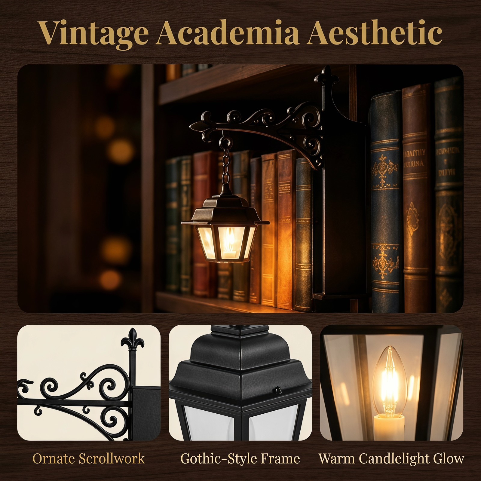 Mini Library Lantern Bookshelf Lamp Book Shelf Lighting Decor Night Light