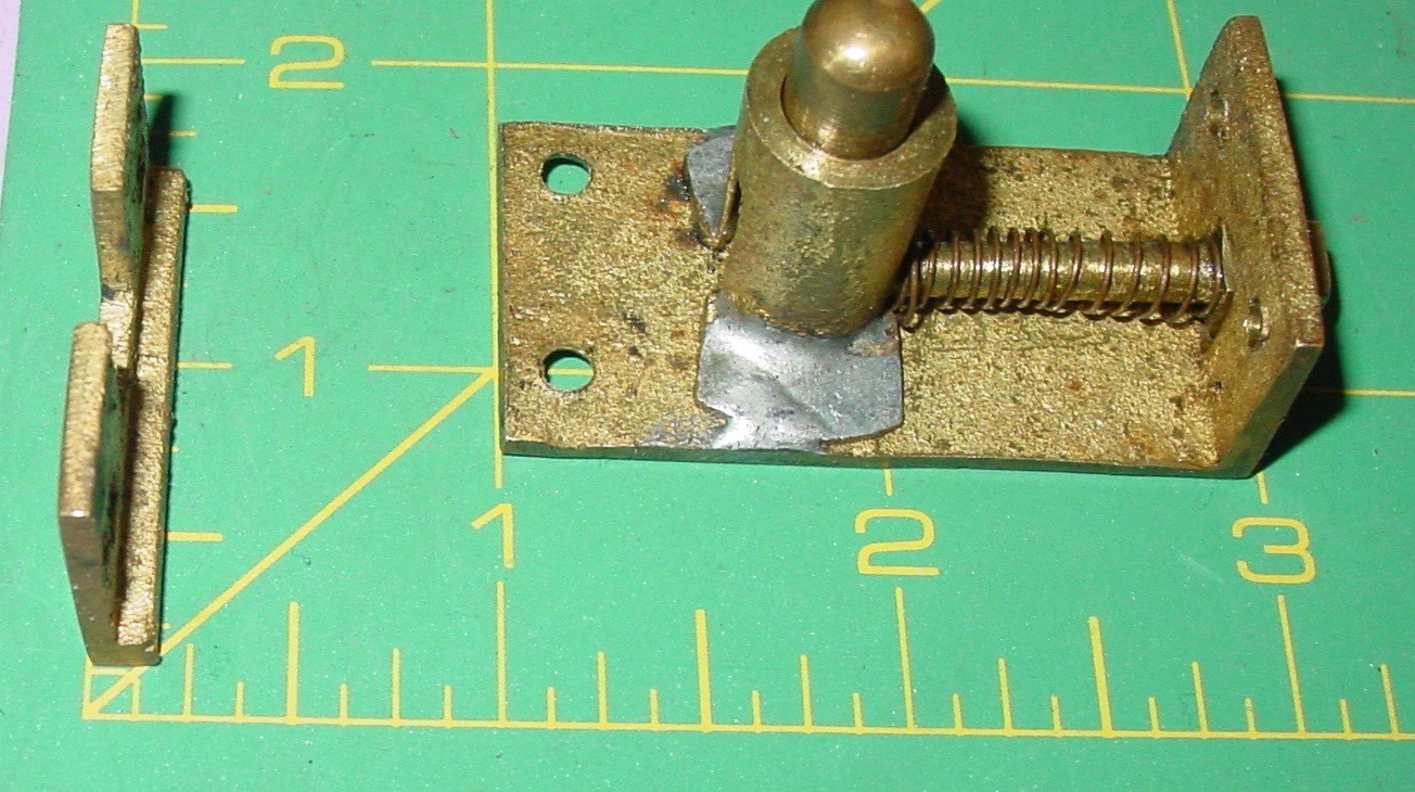 Vintage Spring Drawer Cupboard Cabinet Door Brass Button Release Latch Rim Catch