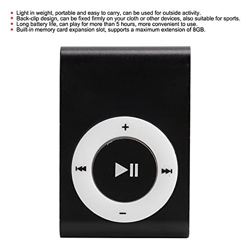 MP3 Portable Music Player Mini MP3 Back Clip Player Durable with Memory Card