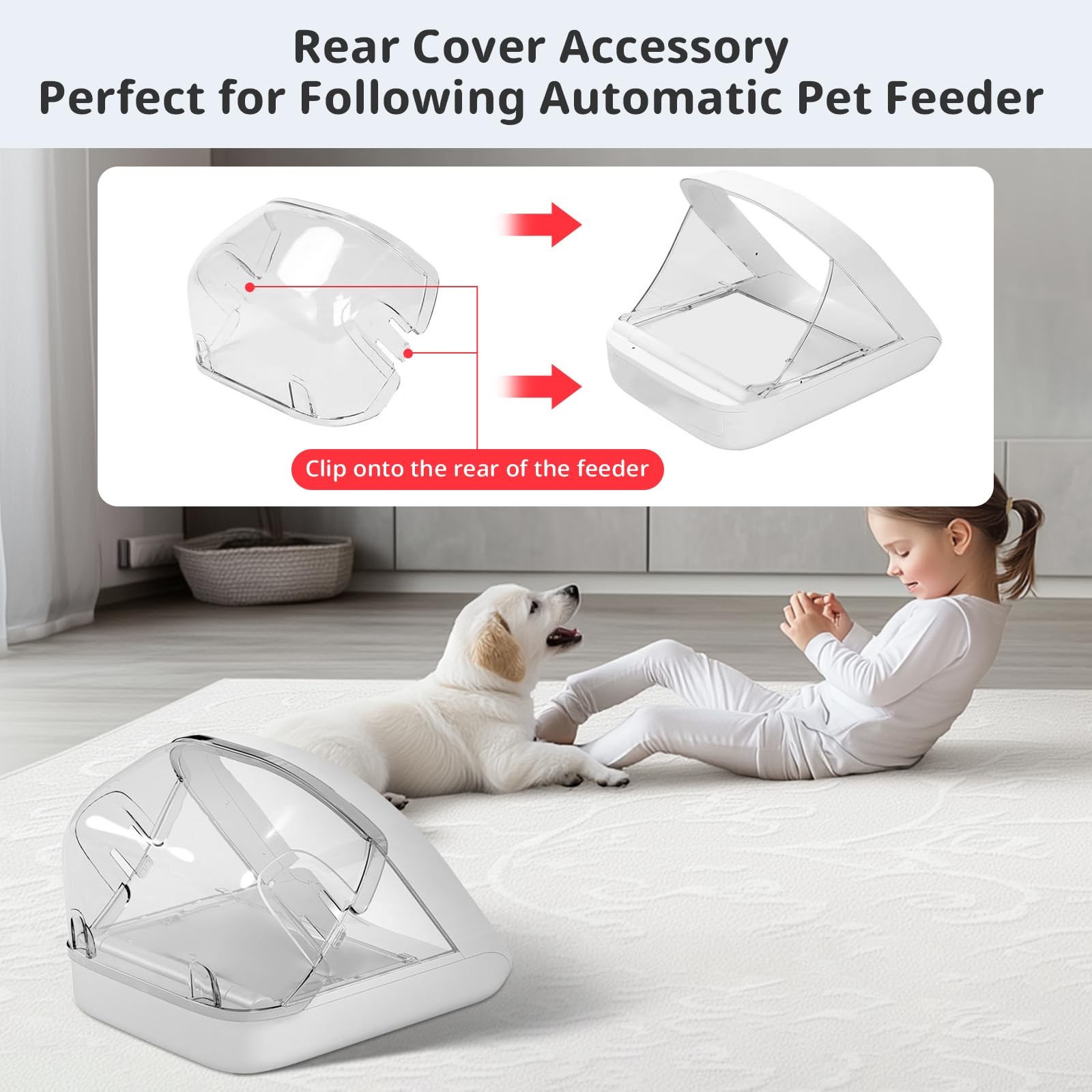 Rear Cover for Automatic Microchip Cat Pet Feeder - Prevents Persistent Pet f...