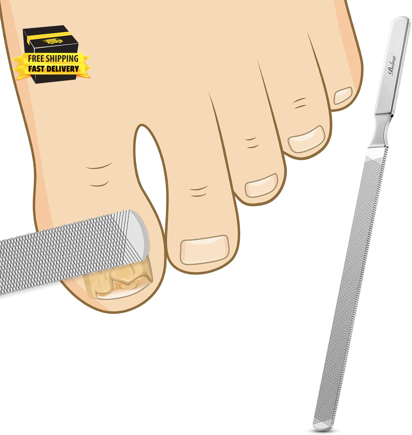 Heavy Duty Metal Nail File for Thick Nails | Coarse Toenail File for Hard Toenai