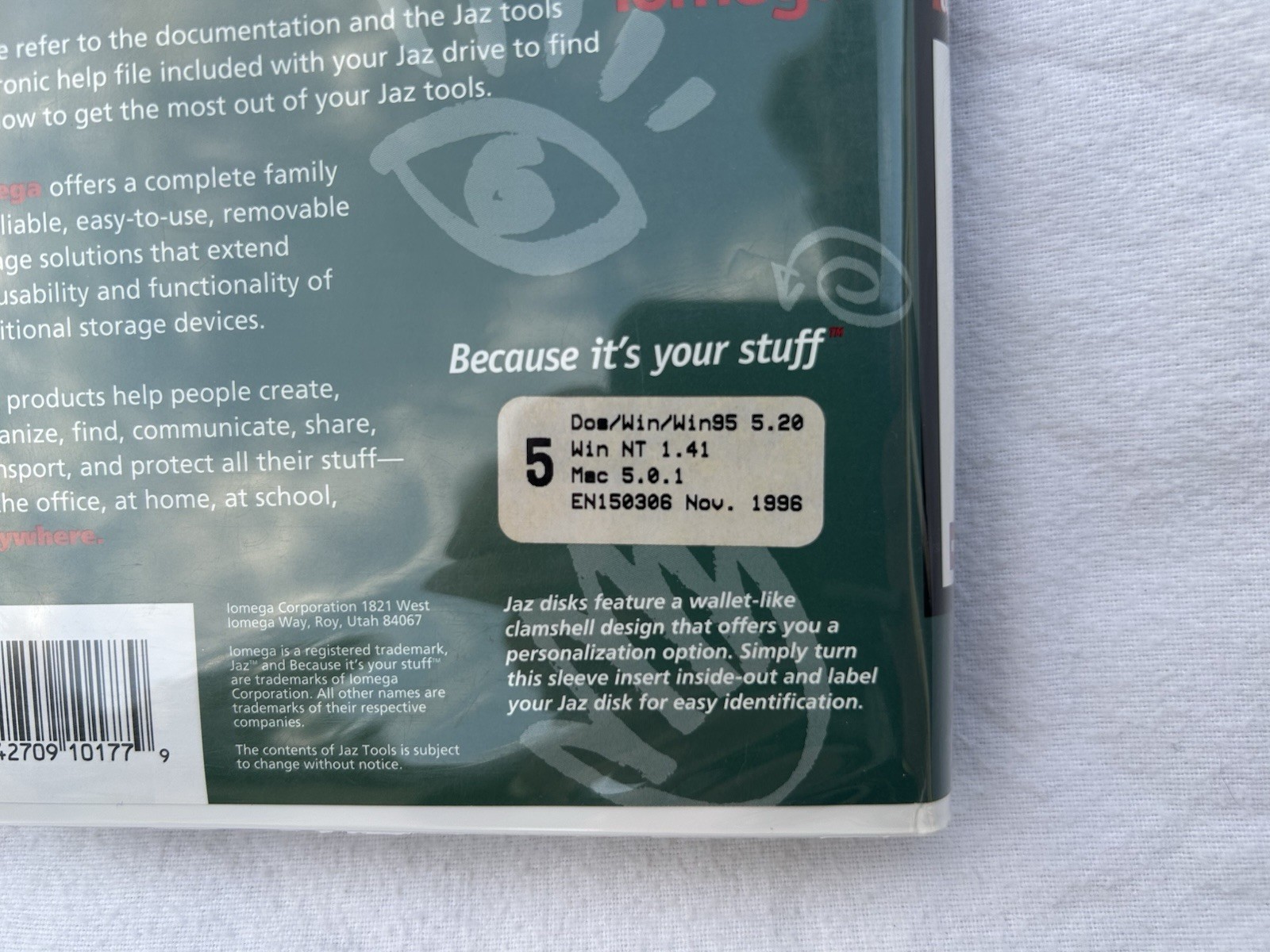 Iomega Jaz Disks 2 Count Tools 1GB Used ~