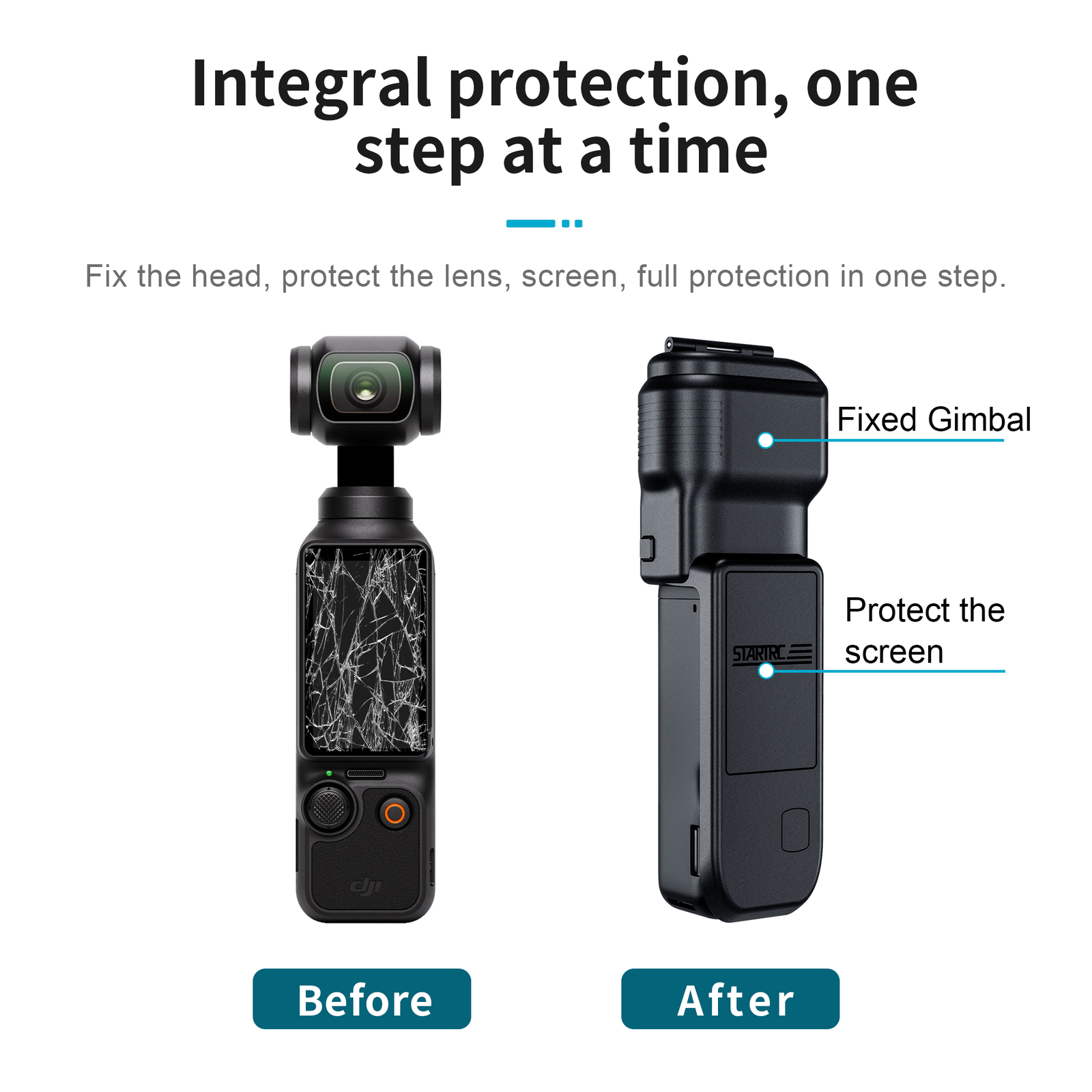 Gimbal & Screen Protector Cover Flip Version for DJI Osmo Pocket 3 black