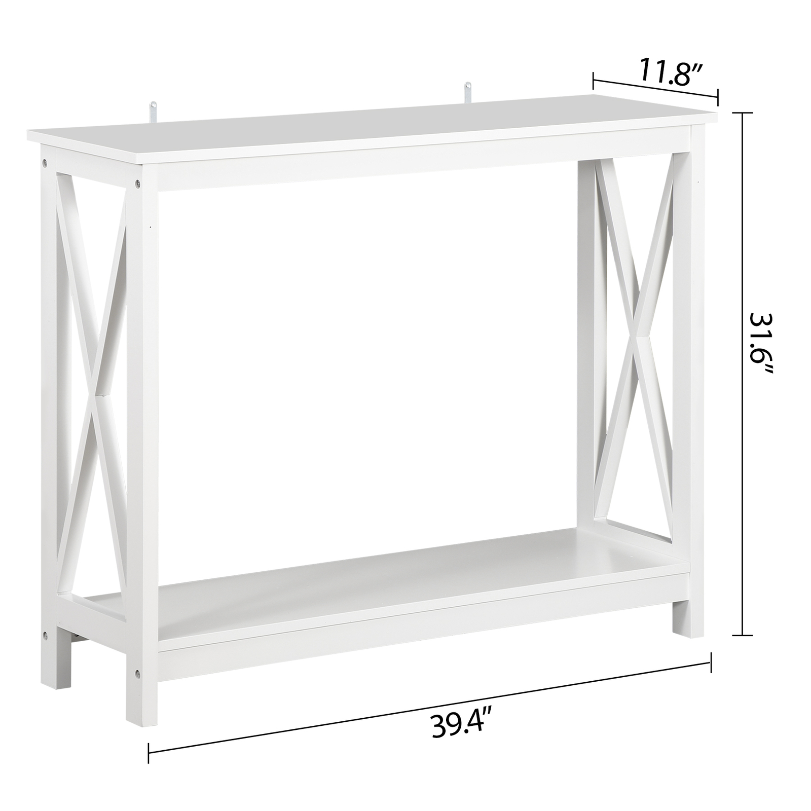 Console Table Bed Accent Side Stand Display Storage Shelf Entryway Decor White