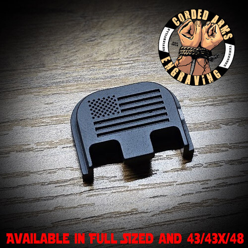 Blacked Out Flag -  FITS Glock Rear Slide Plate Back Plate for Gen 1-5